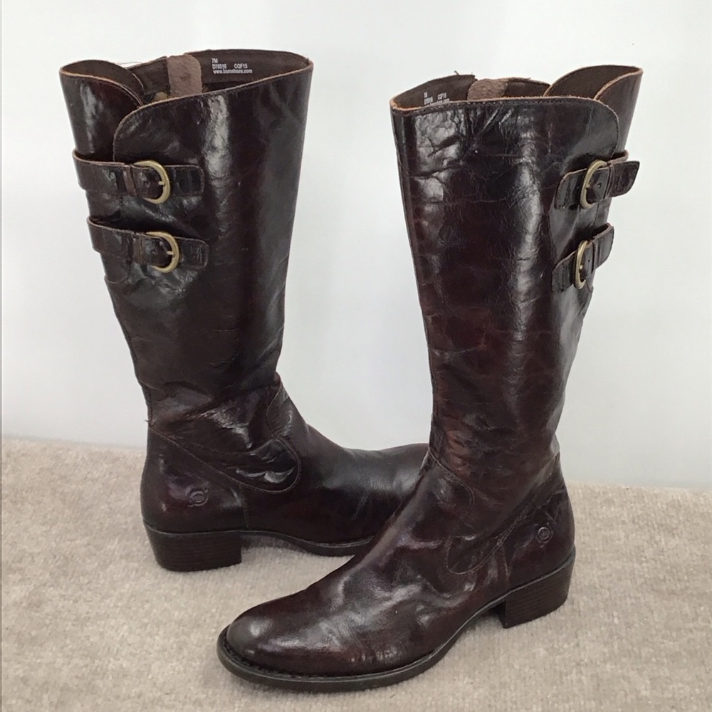 Brown Leather Knee-High Boots